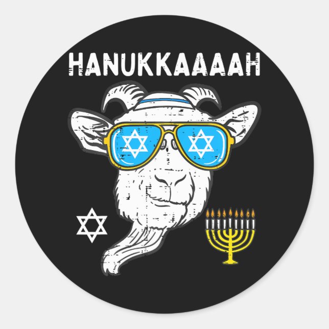 Adesivo Hanukkah Goat Chanukah, fazendeiro judeu de Fazend (Frente)