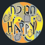 Adesivo Hanukkah Happy Glitzy Stickers (1 1/2"/3")<br><div class="desc">Chanucá Feliz Tchau de Natal Glitzy. Escolha entre adesivos de 1/2" e 3". Obrigados para parar e comprar! Seu negócio é muito apreciado! Feliz Hanukkah! Forma: adesivo redondo clássico Faça o seu estilo único criando adesivos personalizados para cada ocasião! De envios especiais e reservas para atividades infantis e projetos DIY,...</div>