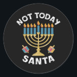 Adesivo Hanukkah Hoje Não Papai noel o judeu Chanukah<br><div class="desc">Hanukkah Hoje Não Papai noel o judeu Chanukah</div>