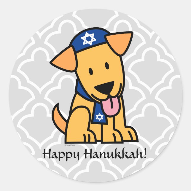 Adesivo Hanukkah Jewer Labrador Retriever Puppy Dog (Frente)