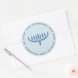 Adesivo Hanukkah Lights Return Address Sticker