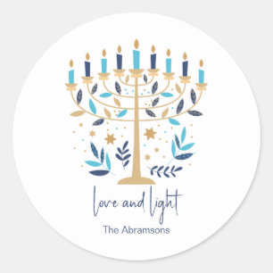 Adesivo Hanukkah Love & Light Floral Menorah