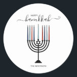 Adesivo Hanukkah Menorah Holiday Sticker<br><div class="desc">Personalize o texto personalizado acima. Você pode encontrar itens de coordenação adicionais em nossa coleção "Presentes de Chanucá e Menorah".</div>