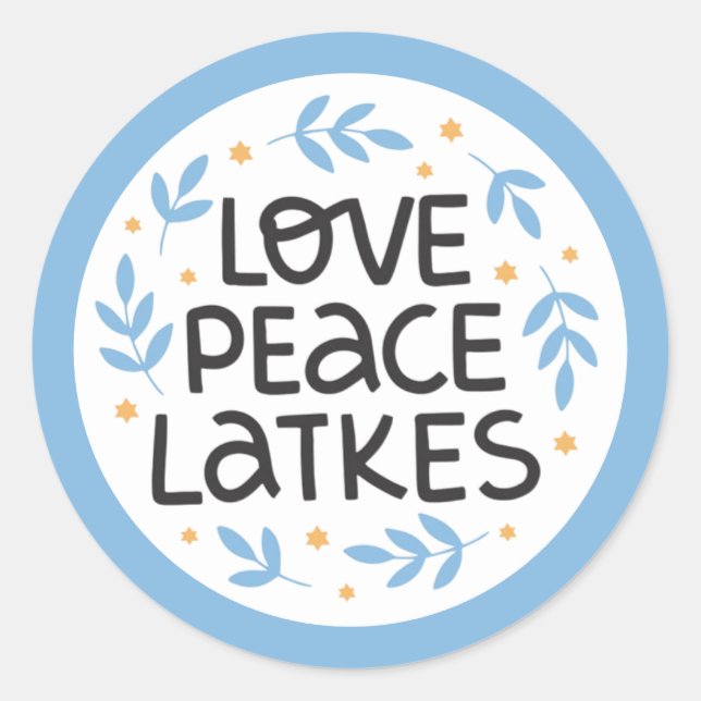 Adesivo Hanukkah Peace and Latkes Sticker (Frente)