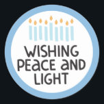Adesivo Hanukkah Peace and Light Sticker<br><div class="desc">Design de Hanukkah.</div>