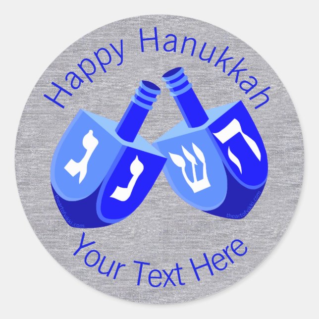 Adesivo Hanukkah Sonha Com Design Azul De Crianças Cheias (Frente)