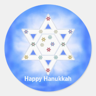 Adesivo Hanukkah Star e Snowflakes Blue