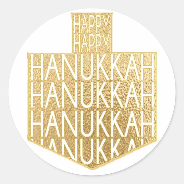 Adesivo Hanukkah Stickers (1 1/2" ou 3") "Hanukkah Dreidel (Frente)