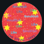 Adesivo Hanukkah Stickers (1 1/2 ou 3") "Like Hanukkah"<br><div class="desc">Personalize alterando o tamanho, estilo, cor e texto da fonte. Tantos usos: De e para os adesivos de presentes, Obrigado aos adesivos nas bolsas de tratamento, Tópicos de Bolo (colar no estojo pesado, colar na ponta do dente da fita na parte traseira do estoque de papelão), ou que tal etiquetas...</div>