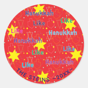 Adesivo Hanukkah Stickers (1 1/2 ou 3") "Like Hanukkah"