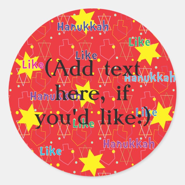 Adesivo Hanukkah Stickers (1 1/2 ou 3") "Like Hanukkah" (Frente)