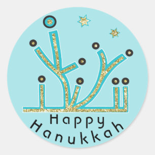 Adesivo Hanukkah Stickers "Blue Lights Latkes Chanukah"