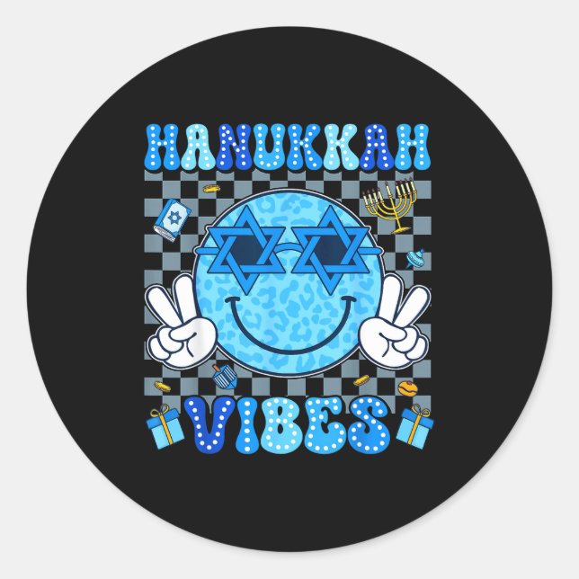 Adesivo Hanukkah Vibes Chanukah Pajama Happy Hanukkah Men  (Frente)