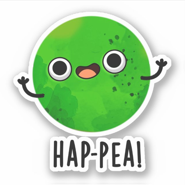 Adesivo Hap-pea Funny Happy Pea Pun (Frente)