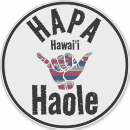 Adesivo HAPA HAOLE TRIBAL HI Flag SHAKA HAWAII