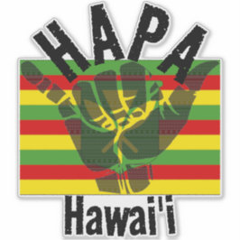 Adesivo HAPA HAWAII Kānaka Maoli Flag TRIBAL SHAKA BG
