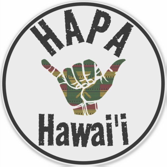 Adesivo HAPA HAWAII TRIBAL Kānaka Maoli SHAKA (Frente)