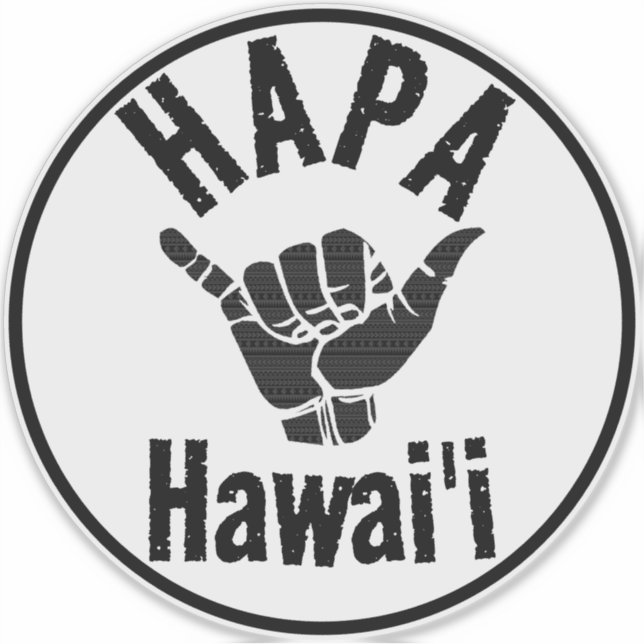 ADESIVO HAPA HAWAII TRIBAL SHAKA (Frente)
