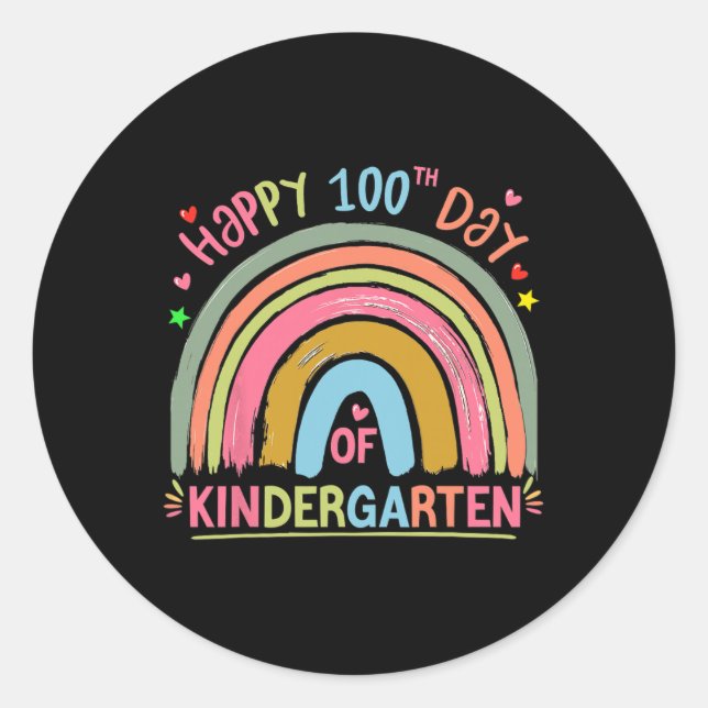 Adesivo Happy 100 Days Of School Teacher Girls Kids Womens (Frente)