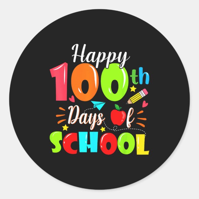 Adesivo Happy 100th Day Of School Funny Teachers Sudents K (Frente)