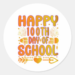 Adesivo Happy 100th Day of School Sticker 100 Days Smart