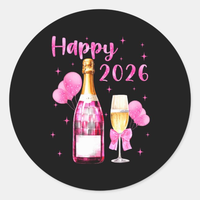Adesivo Happy 2026 Cheers To A New Year 2026 Champagne Coq (Frente)