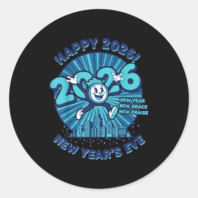 Adesivo Happy 2026 New Year's Eve Celebration Design  (Frente)