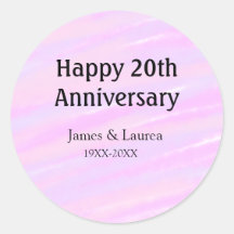 Happy 20th anniversary pink purple pastel name bol