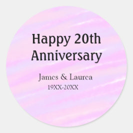 Adesivo Happy 20th anniversary pink purple pastel name bol