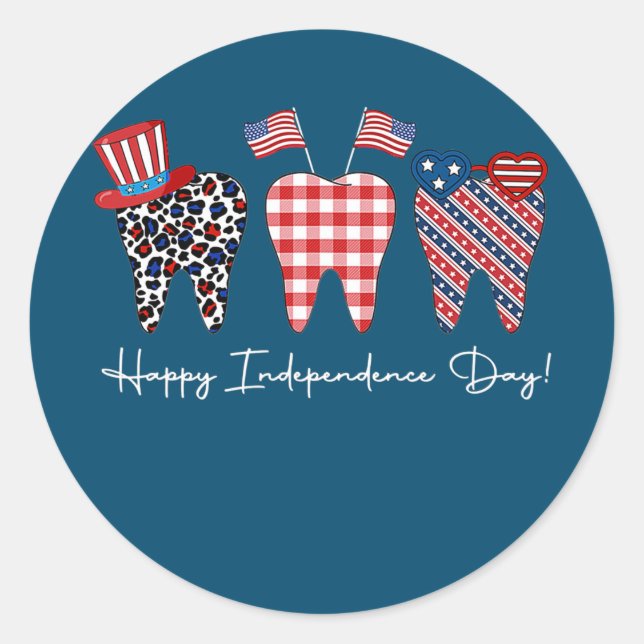 Adesivo Happy 4th of july dental hygienist Patriotic (Frente)