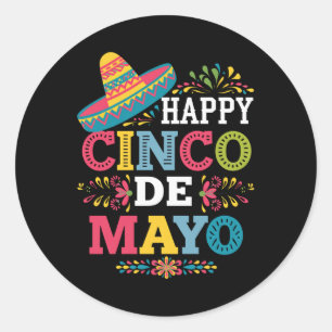 Adesivo Happy 5 De Mayo Permite Fiesta Viva México Cinco D