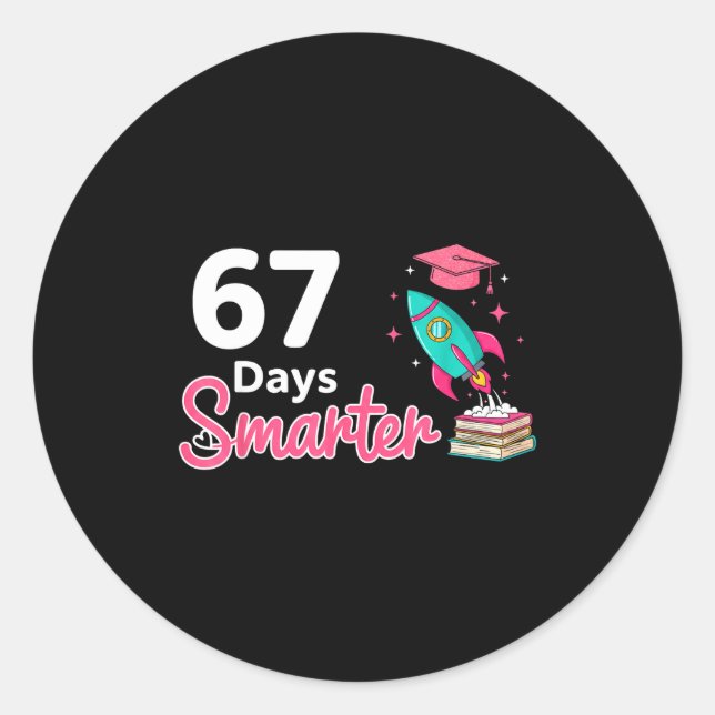 Adesivo Happy 67 Days Smarter School Student Teacher Kids  (Frente)