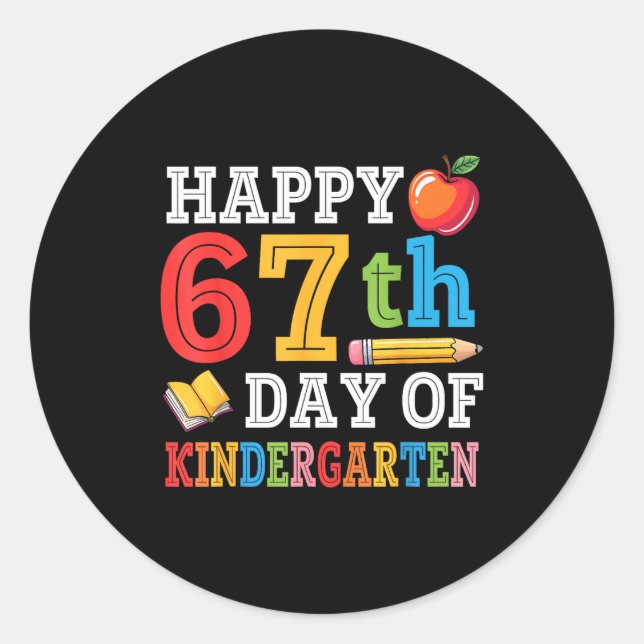 Adesivo Happy 67th Day Of Kindergarten Teacher Student 67  (Frente)