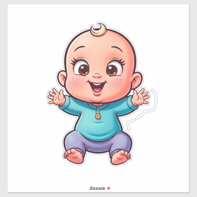 Adesivo Happy Baby Cartoon (Folha)