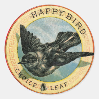 Adesivo Happy Bird Choice Leaf Vintage Ad Stickers
