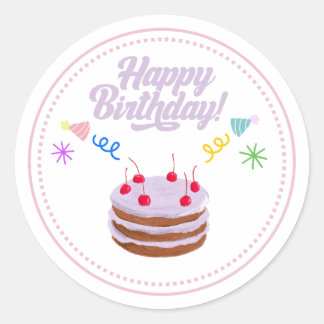 Adesivo Happy Birth Day Cake Sticker 