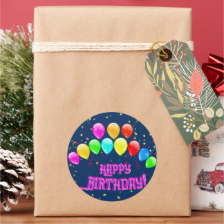 Adesivo Happy Birthday! Design with colorful balloons and 
