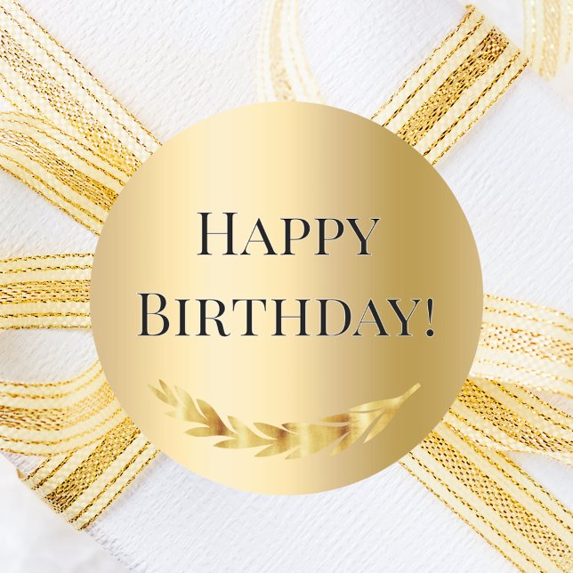 Adesivo Happy Birthday Gold decor (Criador carregado)