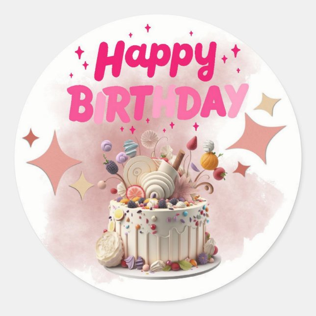 Adesivo Happy Birthday Pegatina/ Stickers (Frente)