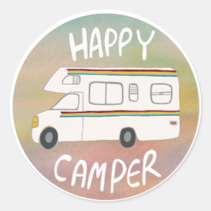 Adesivo Happy Camper Rainbow RV Sunset Motorhome RV