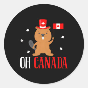Adesivo Happy Canada Day Canadian Groundhog Flag