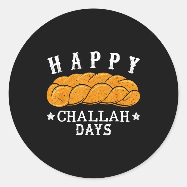 Adesivo Happy Challah Days Funny Jewish Holiday Pun Humor  (Frente)