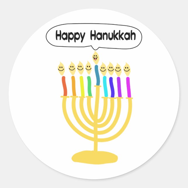 Adesivo Happy Channukah Menora / Chanukia (Frente)