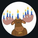 Adesivo Happy Chanukah Sticker<br><div class="desc">Vestir presentes,  selos de cartão ou decorações - personalize com o nome da criança,  o ano ou a sua escolha de saudação.</div>