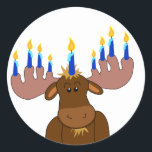 Adesivo Happy Chanukah Sticker<br><div class="desc">Vestir presentes,  selos de cartão ou decorações - personalize com o nome da criança,  o ano ou a sua escolha de saudação.</div>