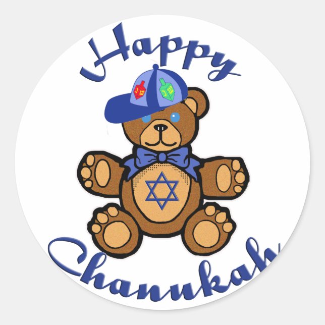 Adesivo Happy Chanukah Teddy Bear (Frente)