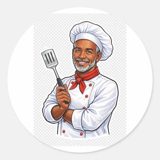 Adesivo happy chef cooking kitchen funny chef sticker (Frente)