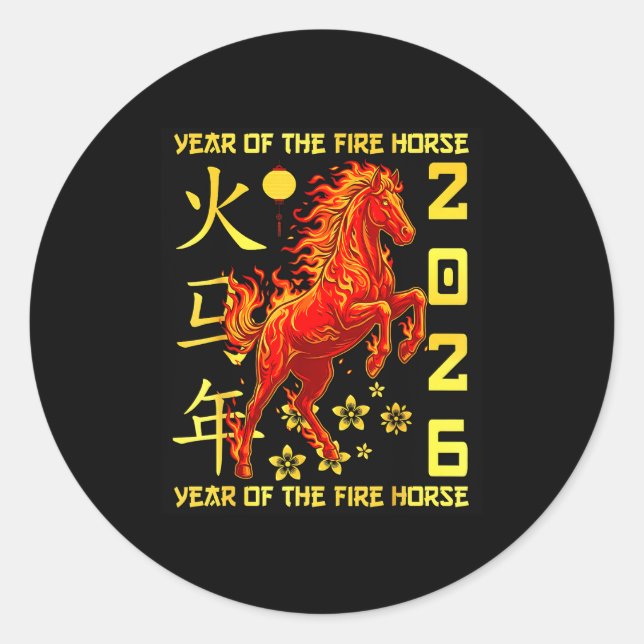 Adesivo Happy Chinese New Year Of The Horse 2026 Lunar New (Frente)
