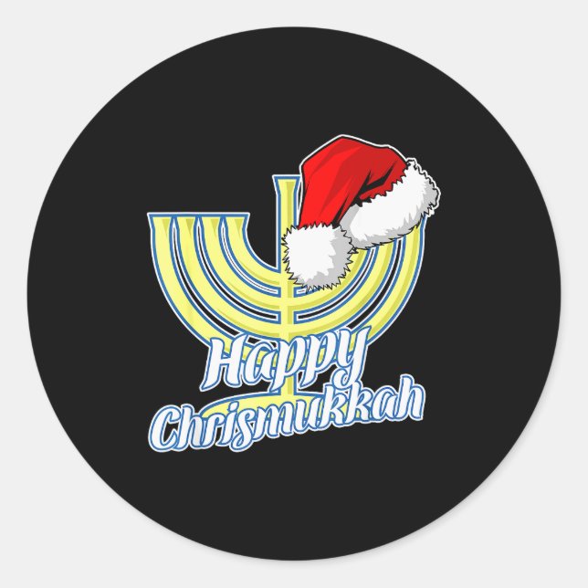 Adesivo Happy Christmukkah Hanukkah Christmas  (Frente)