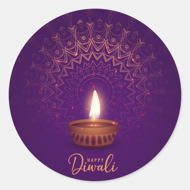 Adesivo Happy Diwali - Candle lit (Frente)